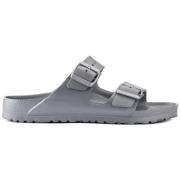 Arizona Eva Smal Metallic Zilveren Sandalen Birkenstock , Gray , Heren