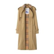 Zand Beige Dubbel-Borst Jas Burberry , Beige , Dames