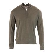 Merino Mock Zip Sweater Gran Sasso , Green , Heren