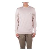 Beige Logo Front Sweater Fred Perry , Beige , Heren