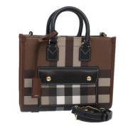 Pre-owned Leather handbags Burberry Vintage , Brown , Dames