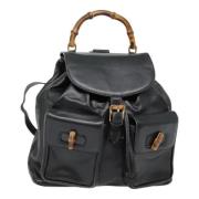 Pre-owned Leather backpacks Gucci Vintage , Black , Dames