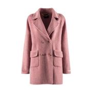 Dubbelrijige Bontjas Nenette , Pink , Dames