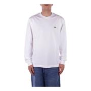 Witte T-shirts en Polos Logo Voorkant Lacoste , White , Heren