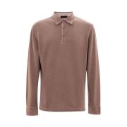 Grijs Katoenen Poloshirt Corneliani , Brown , Heren