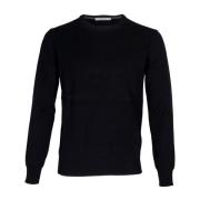 Heren ronde hals trui. Lange mouwen. Wol Cashmere mix. Kangra , Black ...