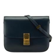 Pre-owned Leather shoulder-bags Celine Vintage , Blue , Dames