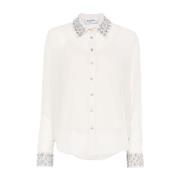 Kristalversierde Witte Blouse Blugirl , White , Dames