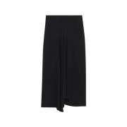 Zwarte Midi Rok met Asymmetrische Zoom IRO , Black , Dames