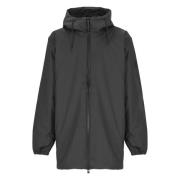 Zwarte Regenjas Met Capuchon Lange Mouwen Rits Rains , Black , Heren