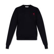 Katoenen sweatshirt met logo Ami Paris , Black , Dames