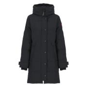 Zwarte Gewatteerde Donsjas met Capuchon Canada Goose , Black , Dames