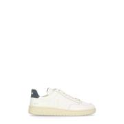 Witte Leren Sneakers Ronde Neus Veja , White , Heren