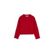 Oversized Merino Wool Pullover Skall Studio , Red , Dames