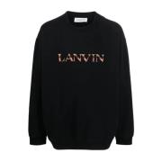 Zwarte Casual Hoodie voor Mannen Lanvin , Black , Heren