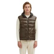 Omkeerbaar gewatteerd vest met capuchon Centogrammi , Brown , Heren