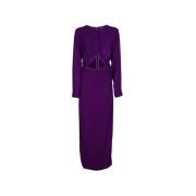 Lange viscose jurk met gerimpelde taille Jucca , Purple , Dames