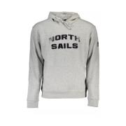 Grijze katoenen hoodie voor mannen North Sails , Gray , Heren