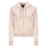 Natuurlijke hoodie met logo ritssluiting Juicy Couture , Beige , Dames