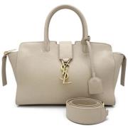 Pre-owned Leather handbags Yves Saint Laurent Vintage , Beige , Dames