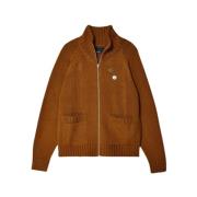 Geritste Cardigan Gebreid in Bruin Rassvet , Brown , Heren