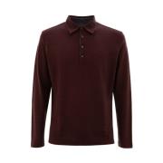 Bordeaux Wol Polo Shirt Corneliani , Brown , Heren