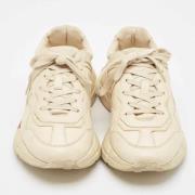 Pre-owned Leather sneakers Gucci Vintage , Beige , Heren