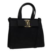 Pre-owned Suede handbags Salvatore Ferragamo Pre-owned , Black , Dames