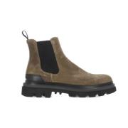 Bruine Suède Chelsea Boots met Rubberen Zool Woolrich , Brown , Heren