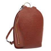 Pre-owned Leather backpacks Louis Vuitton Vintage , Brown , Dames