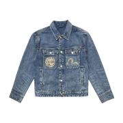 Brocade Appliqué & Carp Embroidery Denim Jack Evisu , Blue , Heren