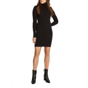 Zwarte hoge hals korte jurk Calvin Klein , Black , Dames