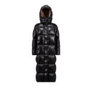 Zwarte Lange Donsjas Buitenkleding Moncler , Black , Dames