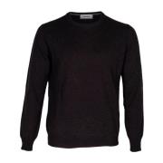 Heren Crew Neck Sweater. Lange Mouw. Kangra , Black , Heren