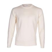 Kasjmier en wol basic ronde hals trui Kangra , White , Heren