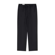 Zwarte Wollen Trekkoord Broek Dries Van Noten , Black , Heren