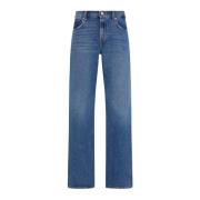 Jeans Straight Pre-owned 7 For All Mankind , Blue , Dames