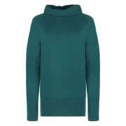 Luxe Cashmere Turtleneck Pullover Malo , Green , Dames