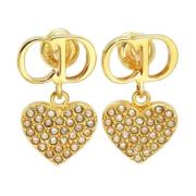 Pre-owned Metal earrings Dior Vintage , Yellow , Dames