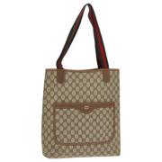 Pre-owned Leather totes Gucci Vintage , Beige , Dames