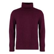 Heather Cashmere Turtleneck Sweater Malo , Purple , Heren