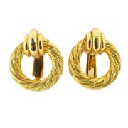 Pre-owned Metal earrings Dior Vintage , Yellow , Dames