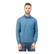 Blauwe Cashmere Polo Sweater Gran Sasso , Blue , Heren