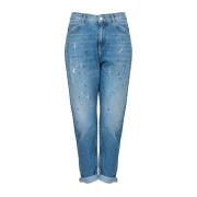 Vintage Stijl Distressed Broek Pinko , Blue , Dames