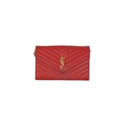 Pre-owned Leather wallets Yves Saint Laurent Vintage , Red , Dames