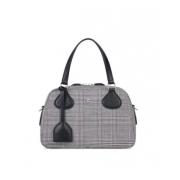 Zwart-witte pied-de-poule bowlen tas Courrèges , Gray , Dames