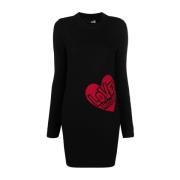 Casual Zwarte Midi Jurk Love Moschino , Black , Dames