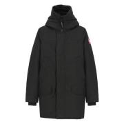 Zwarte Gewatteerde Donsjas met Capuchon Canada Goose , Black , Heren