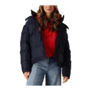 Blauwe Pufferjas voor Dames Tommy Jeans , Blue , Dames