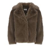 Bruine Faux Fur Jas Klassieke Stijl Betta Corradi , Brown , Dames